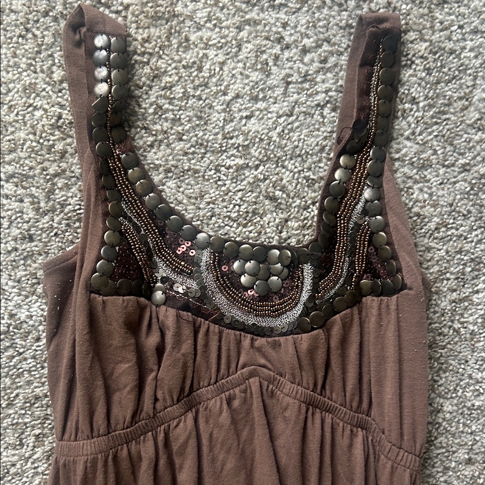 bailey blue Brown Beaded-Trim Maxi Dress - Picture 2 of 4